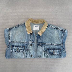 Corduroy collar denim jacket